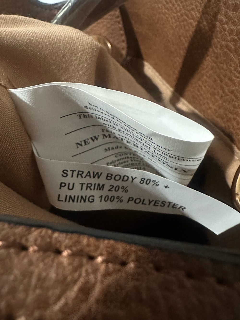 Tommy Bahama Tan and Brown Straw Bucket bag purse - Picture 7 of 9